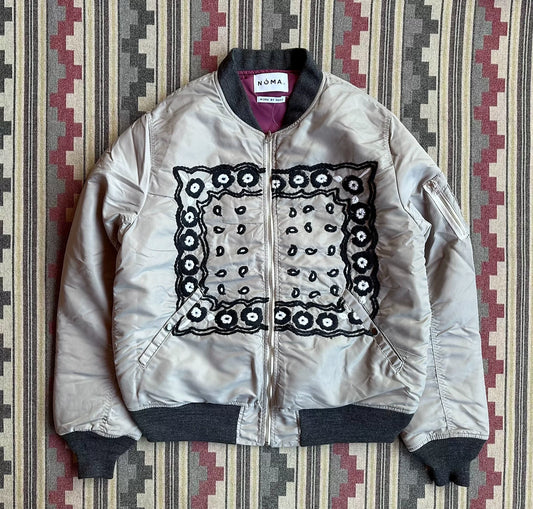 hand embroidery flight jacket reversible design