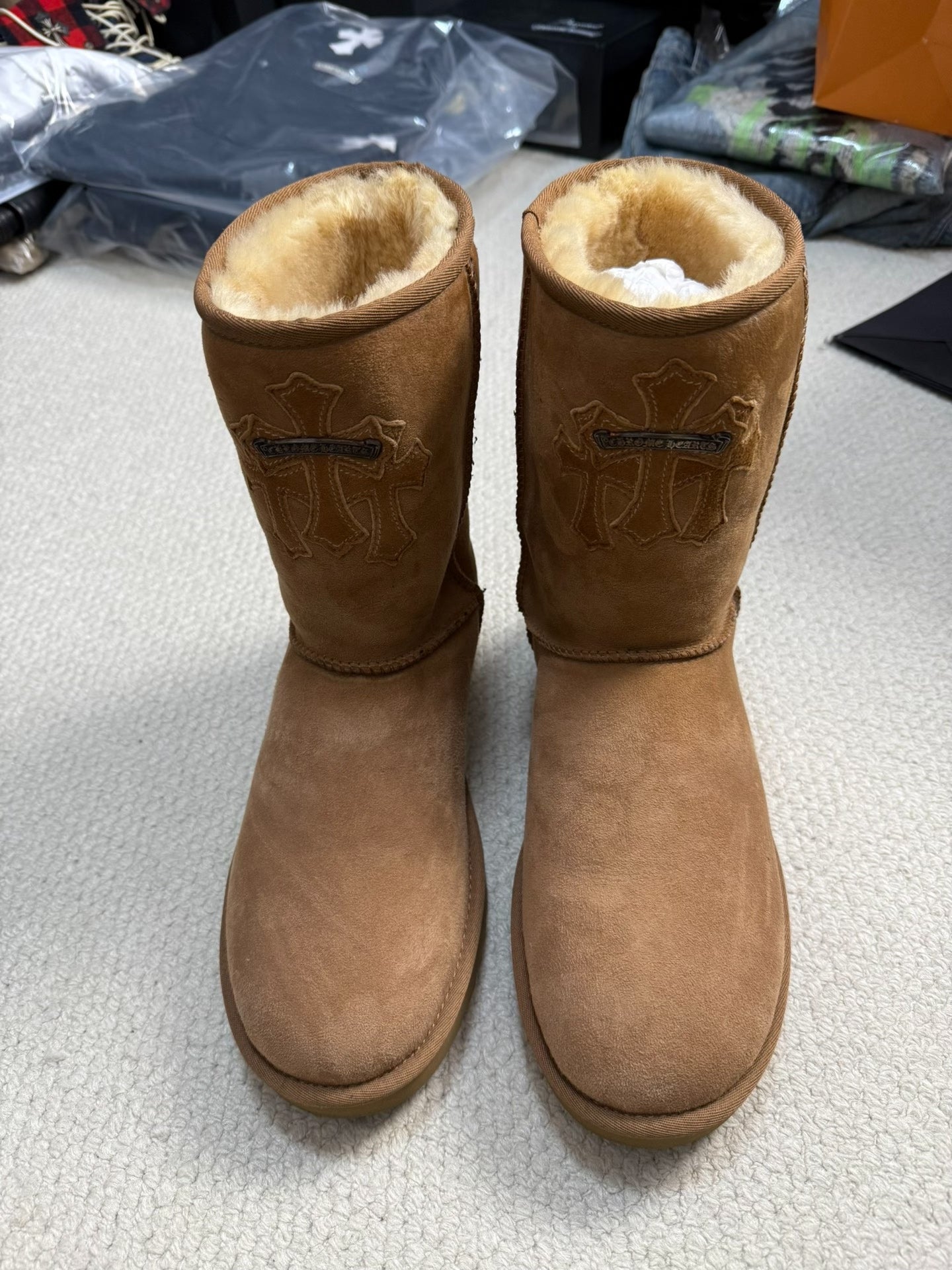 Chrome Hearts Ugg Cross Leather Boots