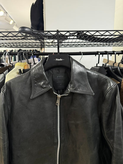 yohji yamamoto thick leather jacket size 3