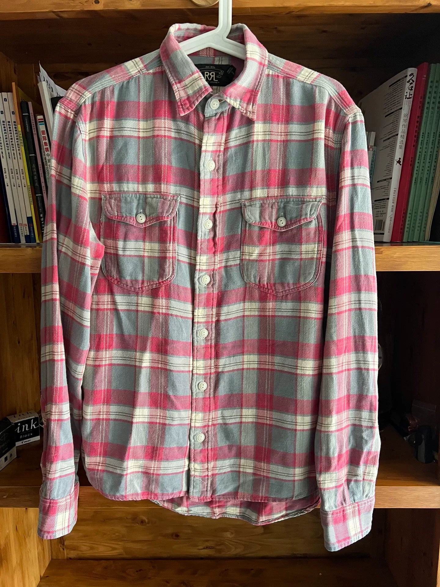 classic plaid double RL shirt for men