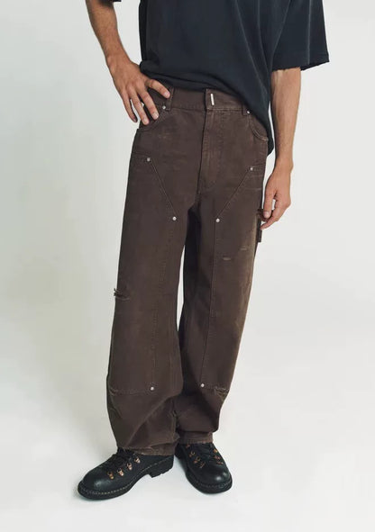 givenchy distressed cargo pants in brown
