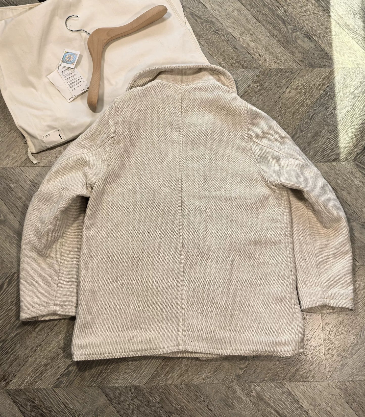 visvim lieutenant coat in ivory color