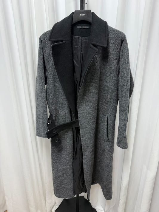 thick wool blend coat by yohji yamamoto