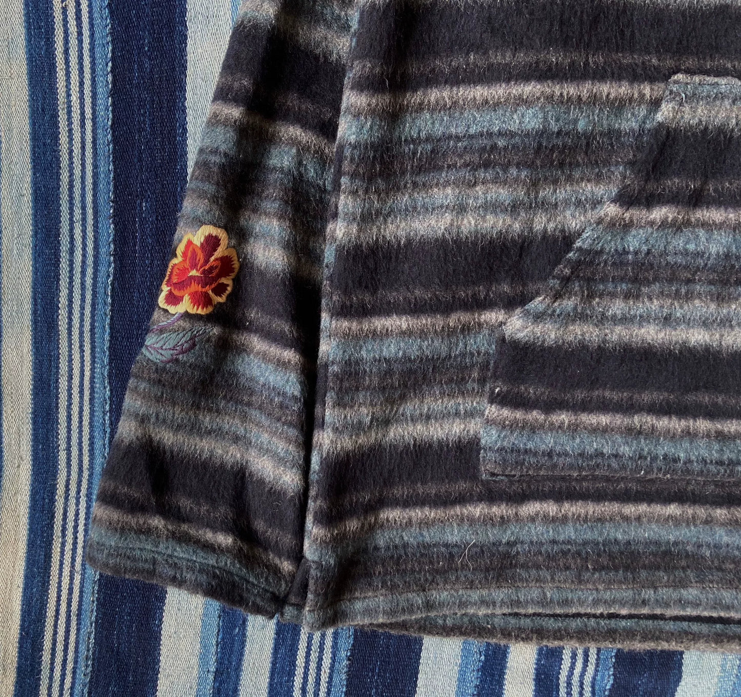 neighborhood embroidered wool hoodie sweatshirt