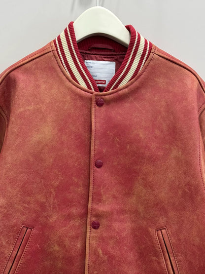vintage supreme baseball leather jacket size S