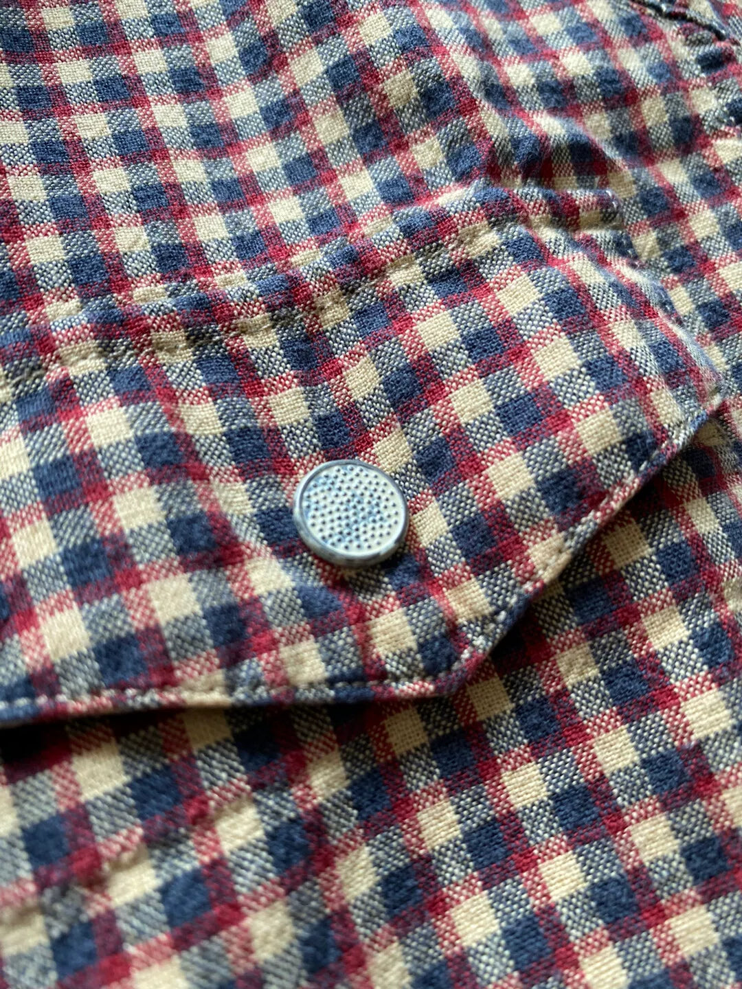 rrl long sleeve checkered shirt in brown