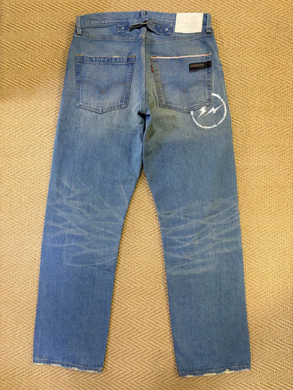 levis fenom turquoise distressed denim pants