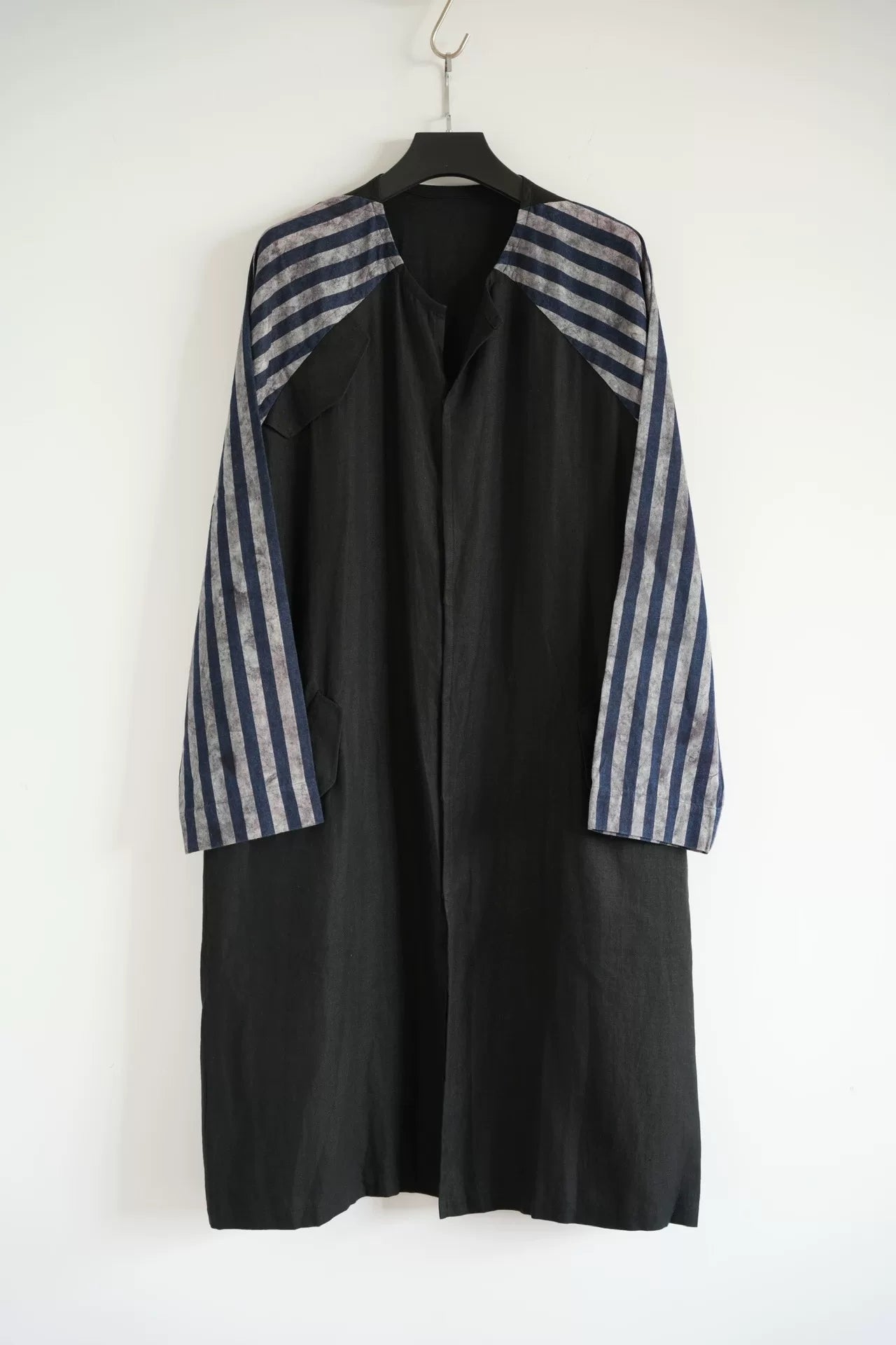 Yohji Yamamoto Striped Sleeve Linen Coat