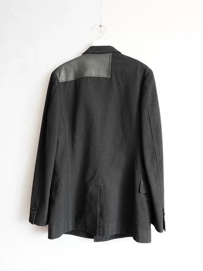 black zip front jacket by yohji yamamoto