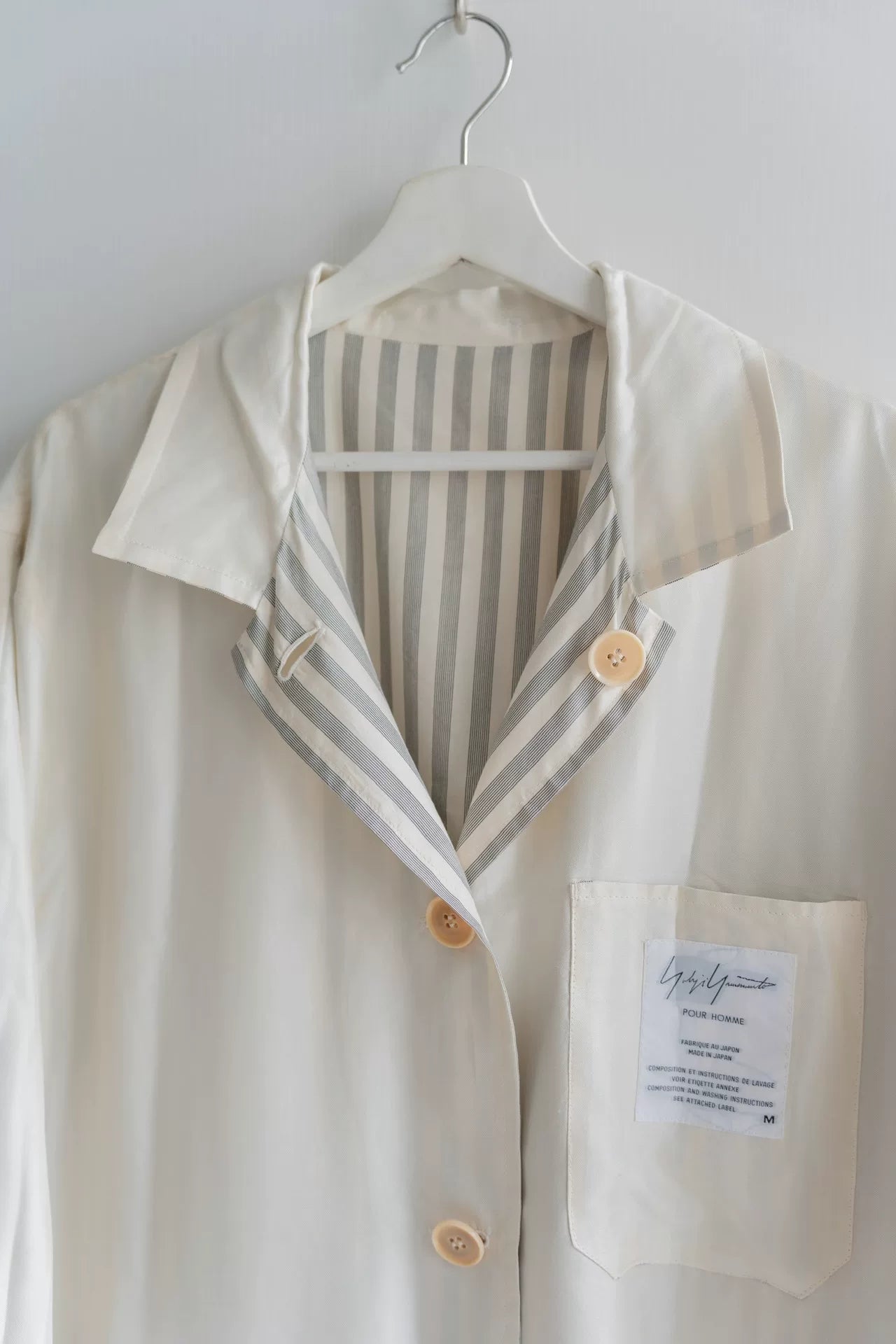 Yohji Yamamoto 98ss Striped Silk Jacket