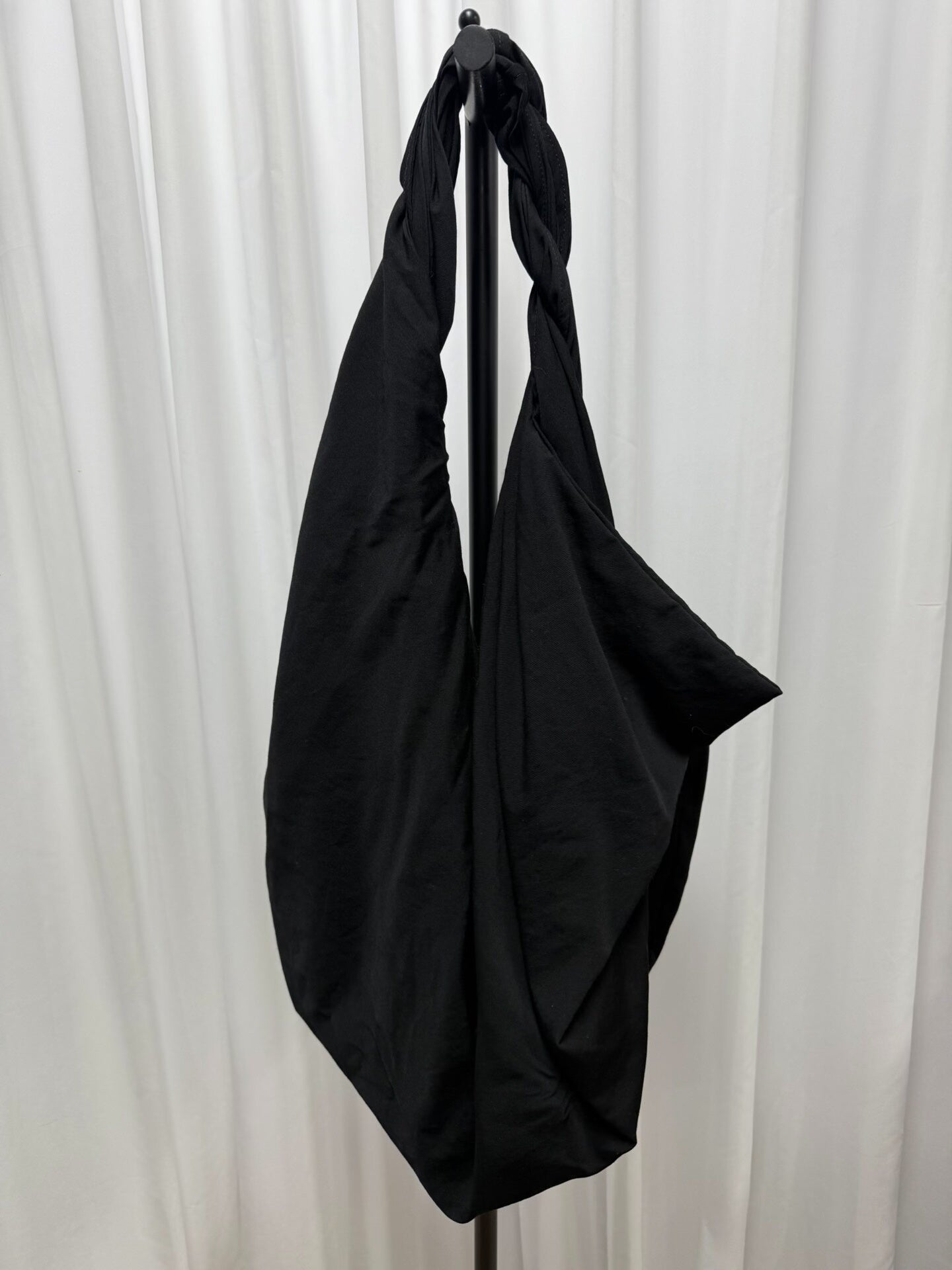 yohji yamamoto double-layered bag with wool