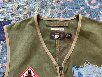 rrl vintage canvas patchwork vest