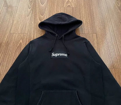 supreme box logo hoodie black