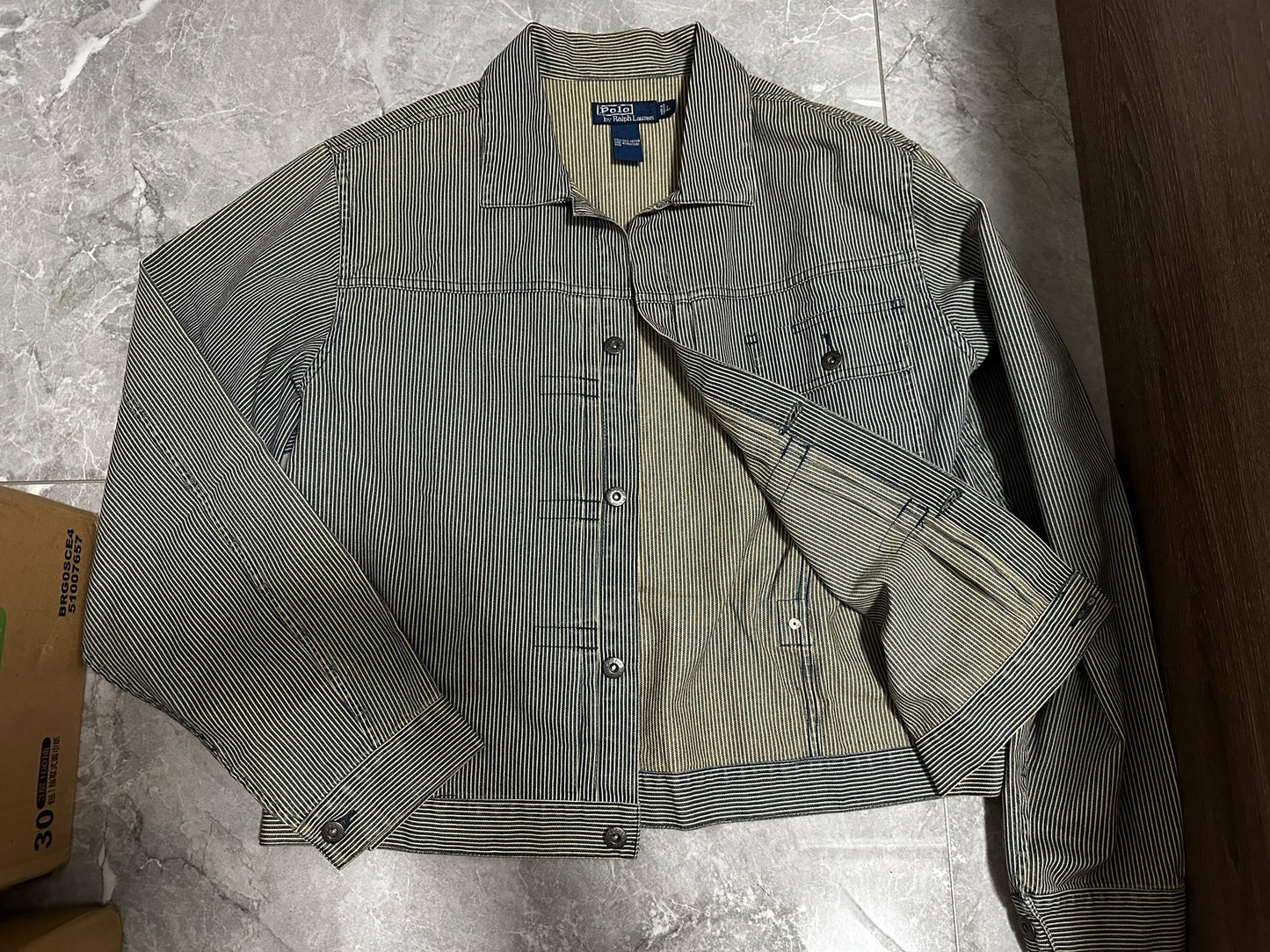 RRL Vintage Striped Distressed Railroad Jacket