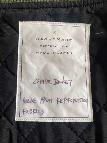 readymade baseball jacket with leather sleeves