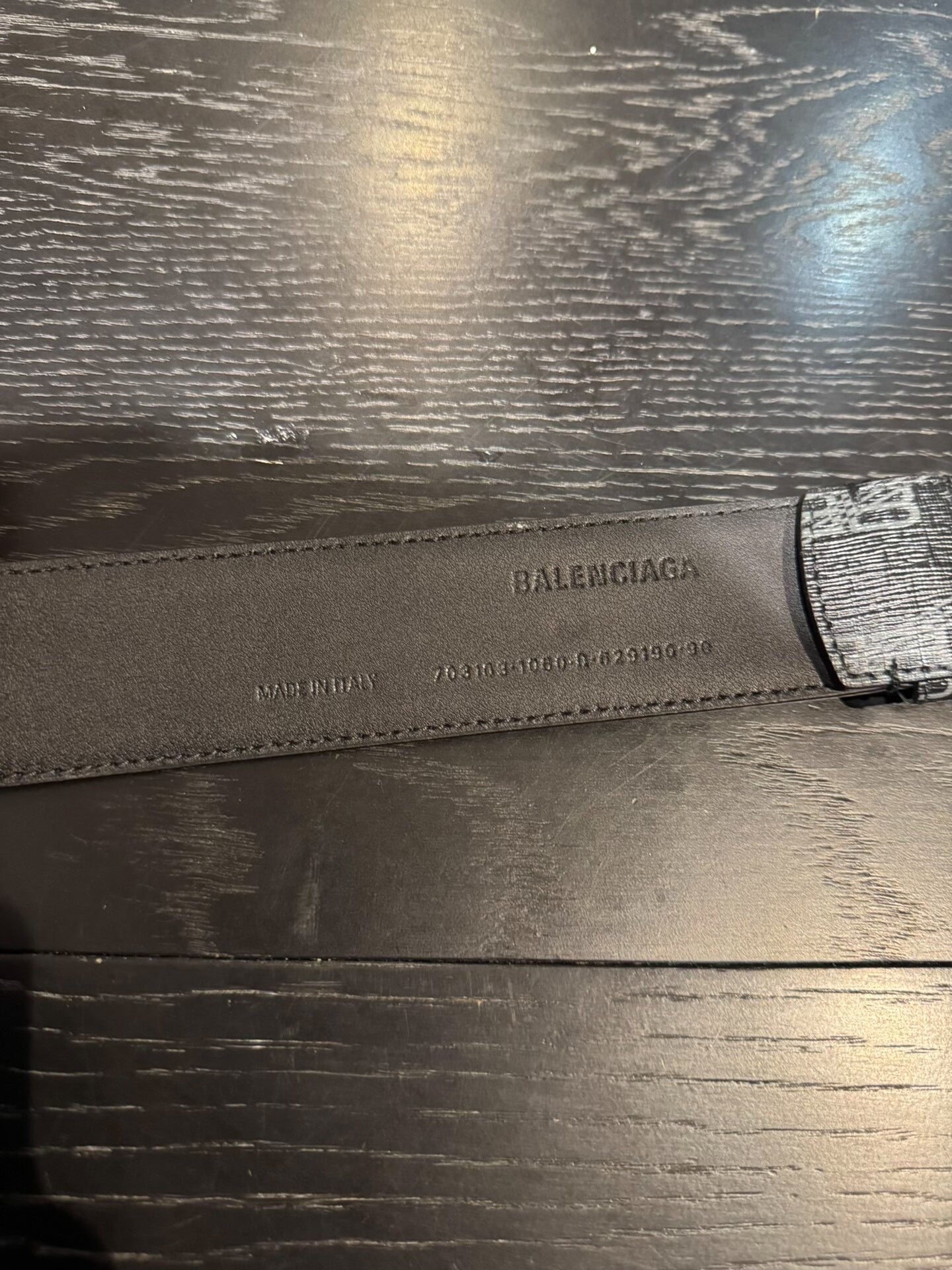 balenciaga dual B printed leather belt