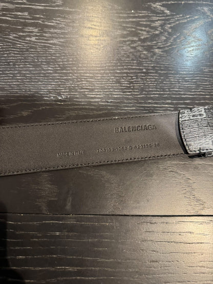 balenciaga dual B printed leather belt