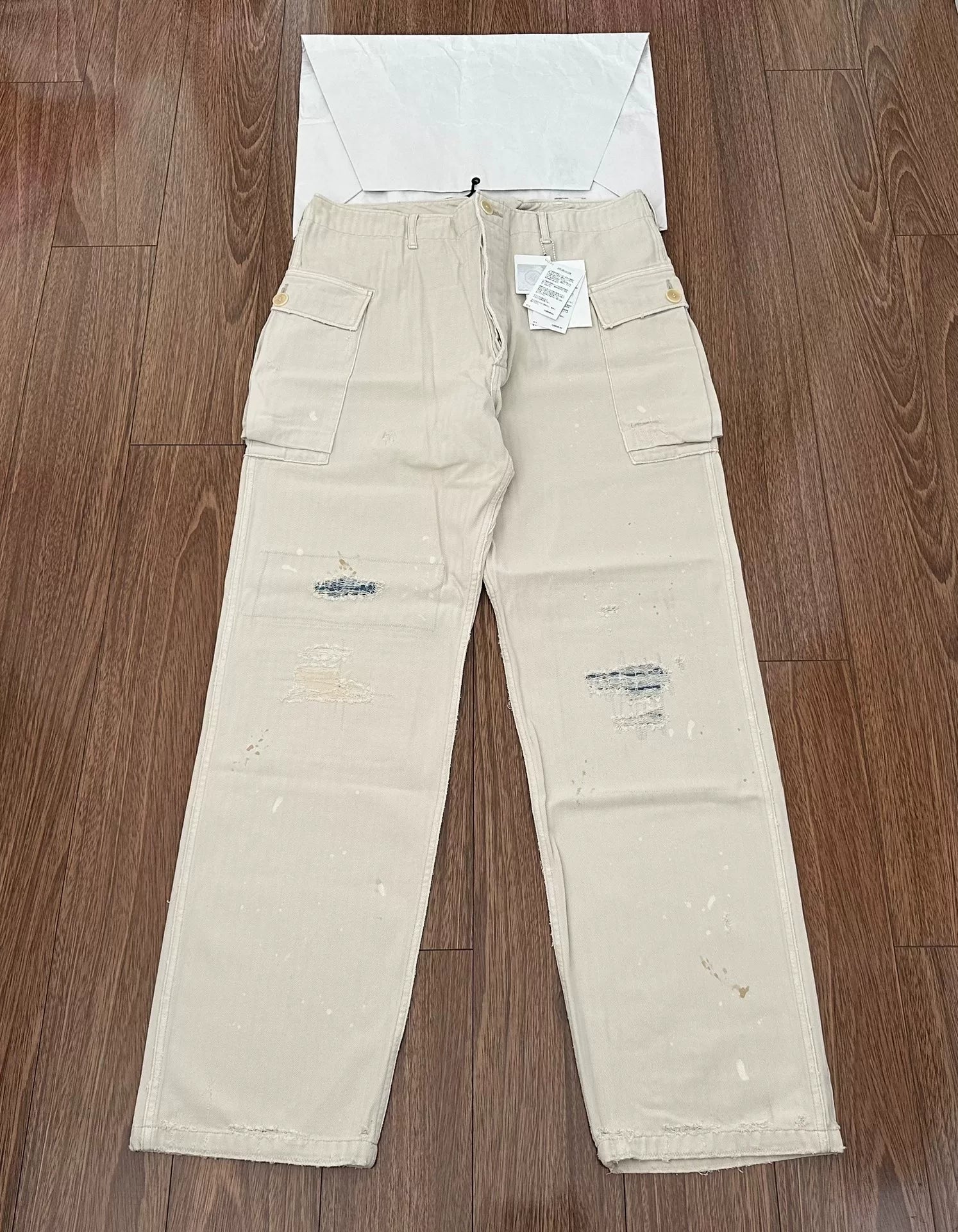 visvim veterans pants herringbone ivory 19ss