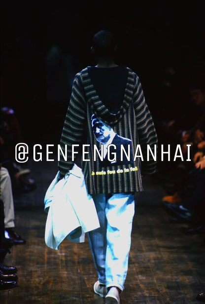 Yohji Yamamoto 98ss Portrait Stripe Hoodie