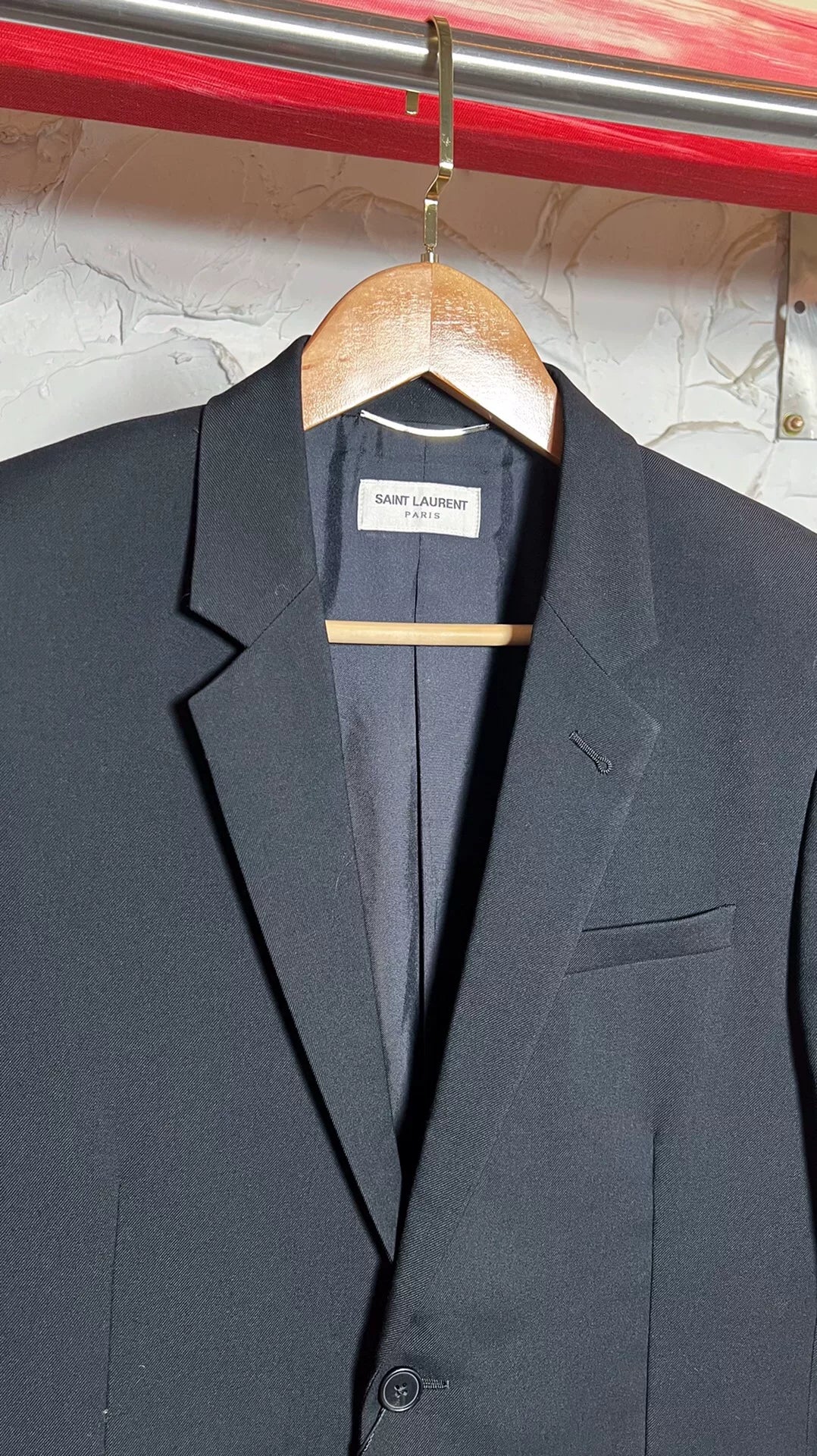 Saint Laurent Men's Leather Elbow Blazer
