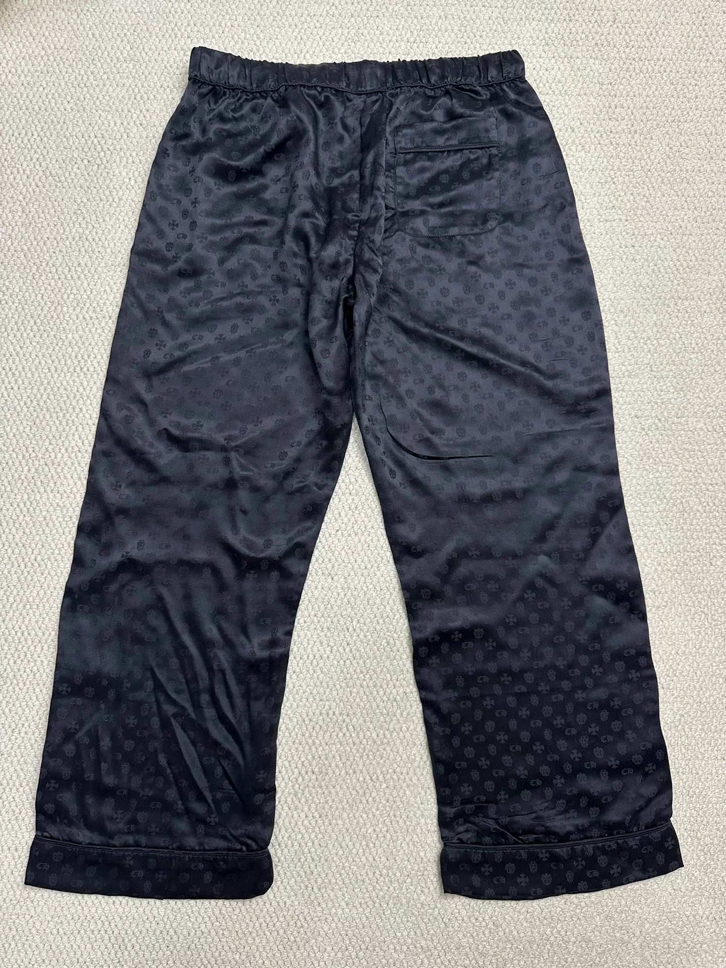 Chrome Hearts Black Silk Sleep Pants XL