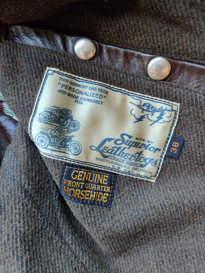 stylish brown leather biker jacket