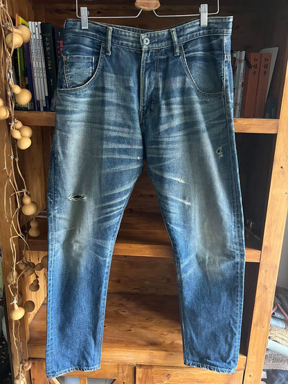 vanquish fragment distressed blue denim jeans
