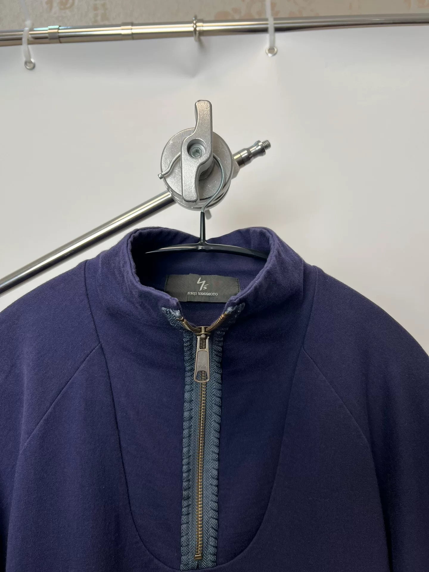 Yohji Yamamoto Zip Neck Long Sleeve Sweatshirt