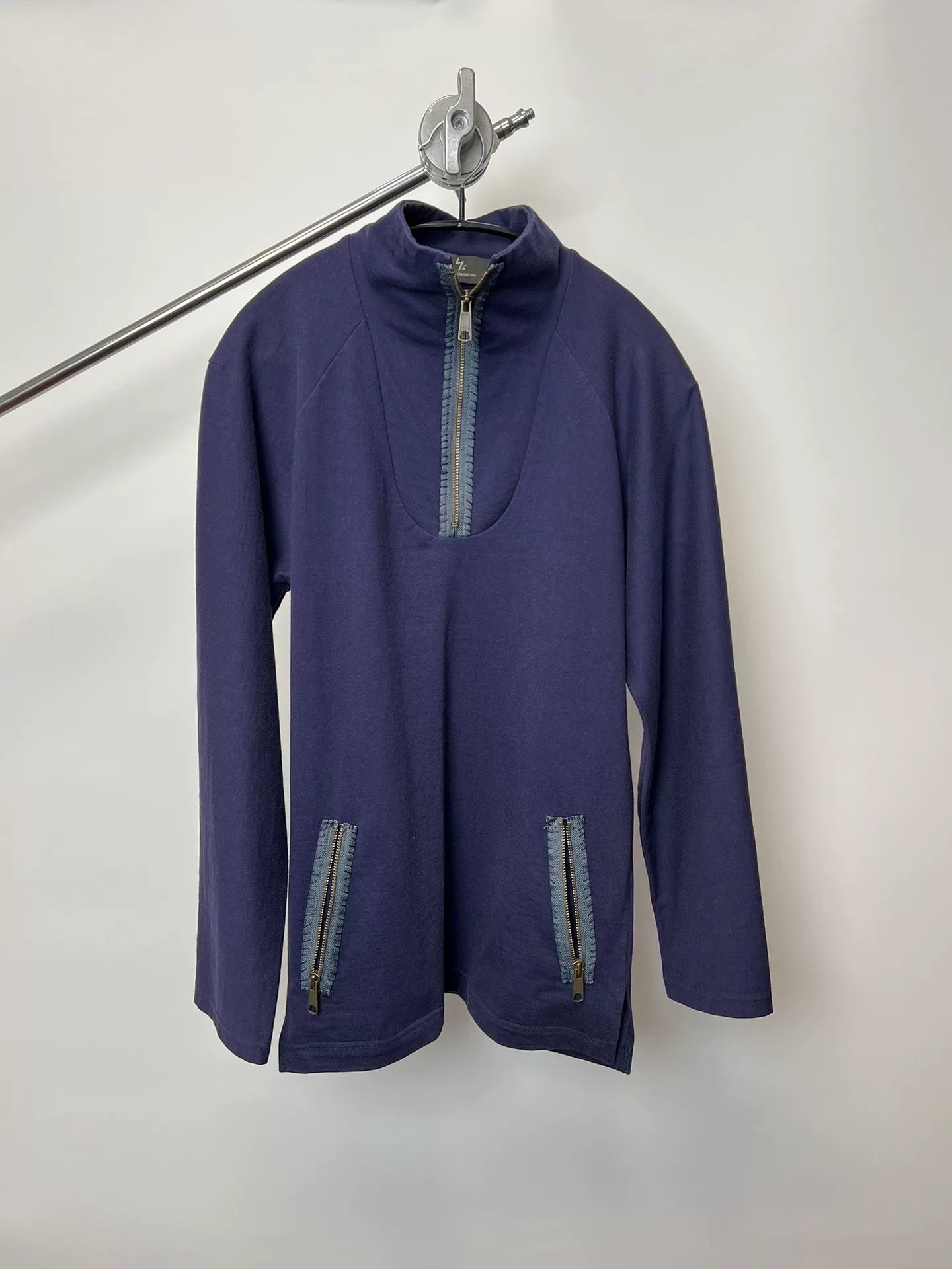 Yohji Yamamoto Zip Neck Long Sleeve Sweatshirt