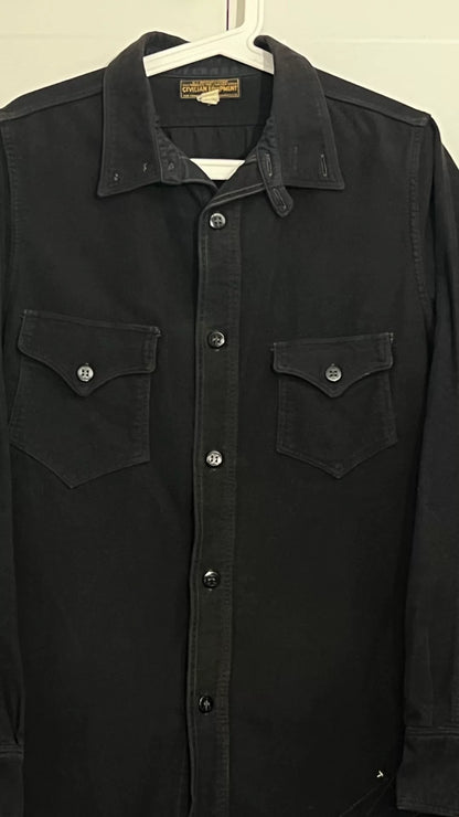 Freewheelers Black Flannel Shirt Size 16