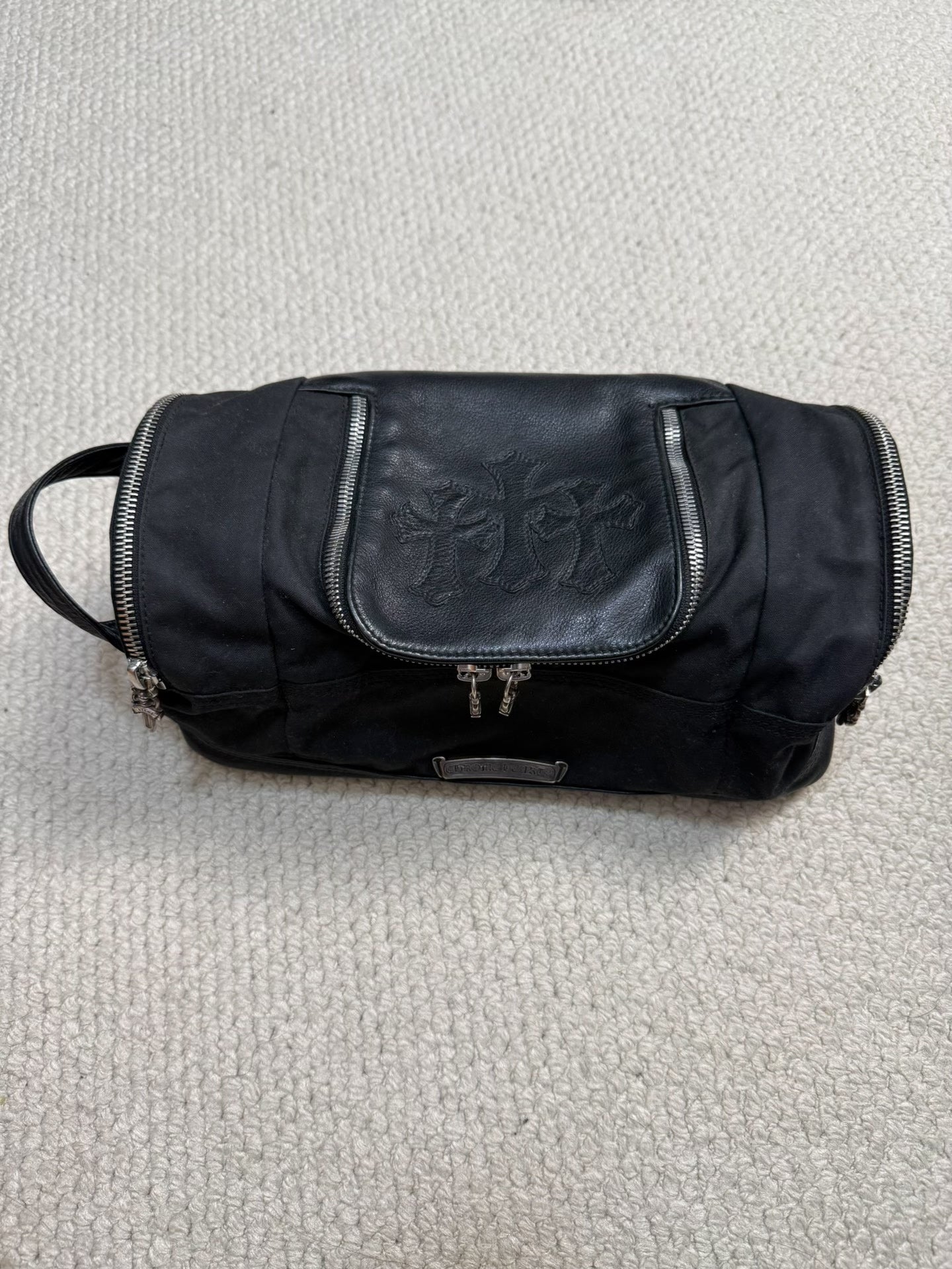 Chrome Hearts Cross Leather Wash Bag