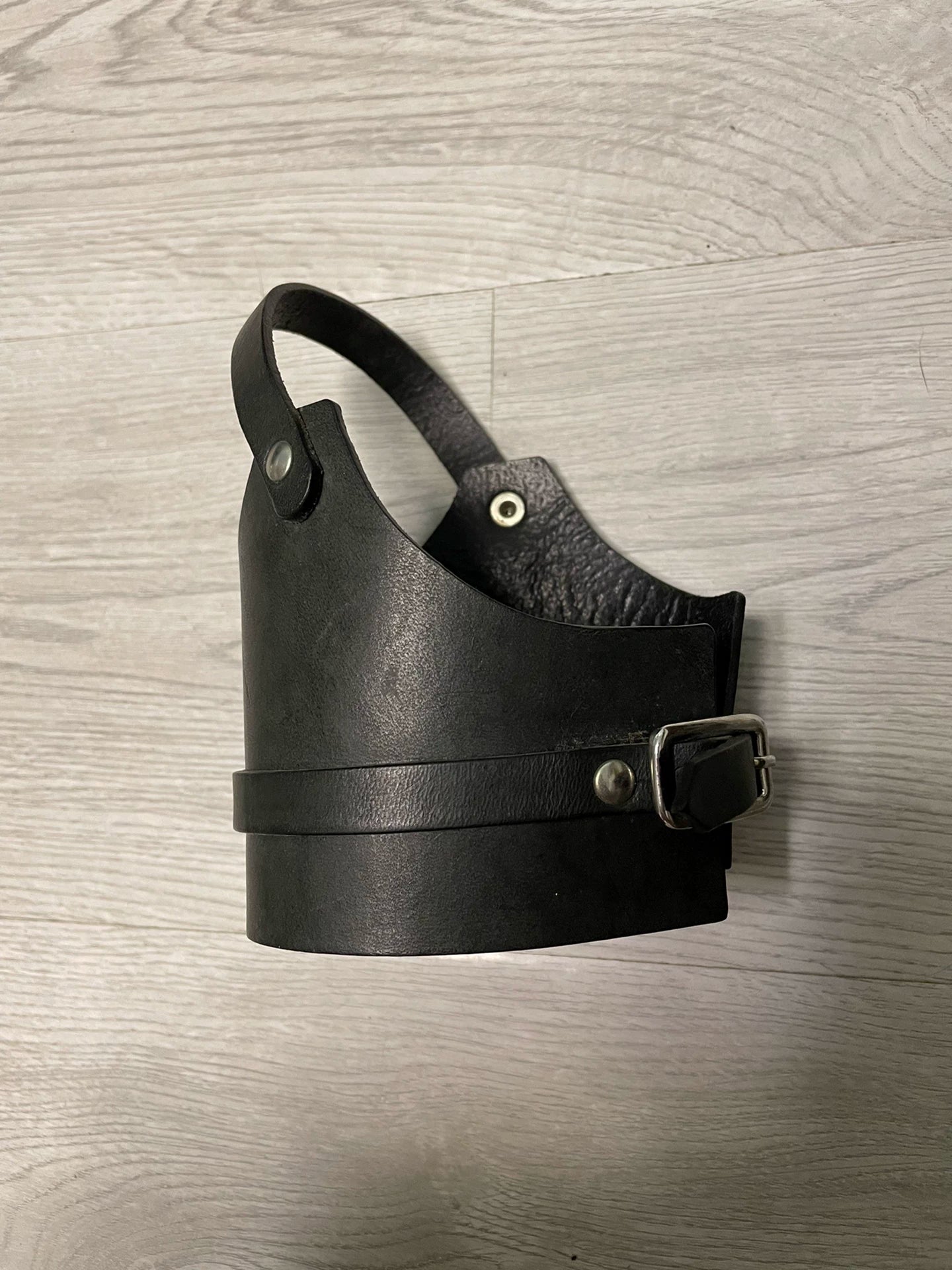 Maison Martin Margiela Black Leather Ring Bracelet