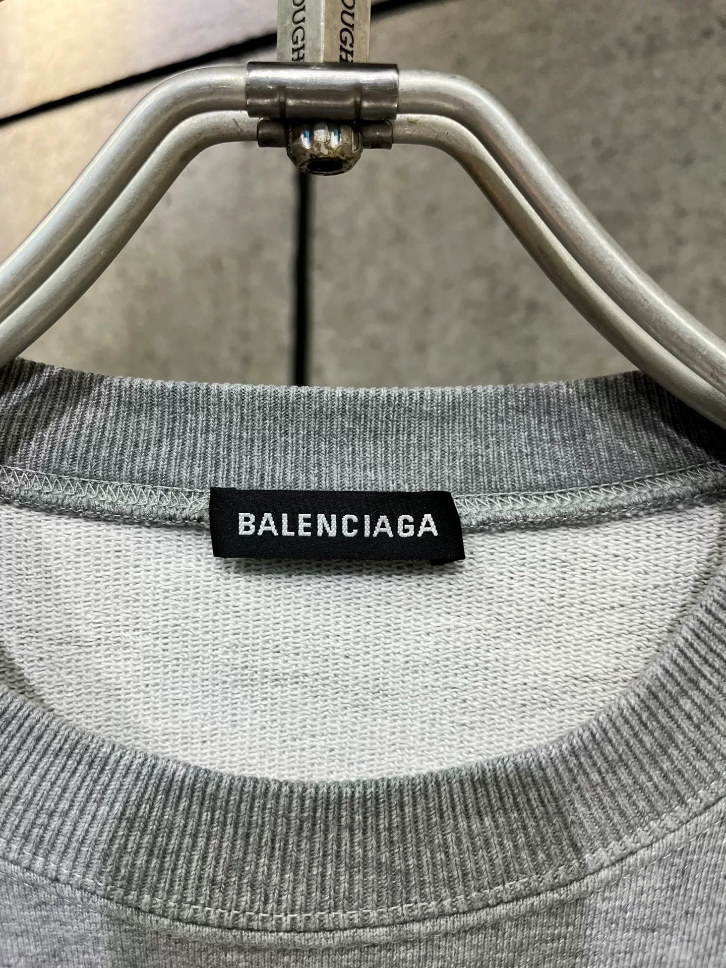 Balenciaga Gray Crewneck Logo Sweatshirt M