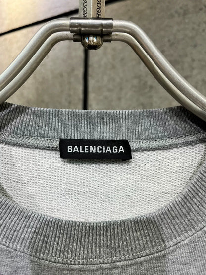 Balenciaga Gray Crewneck Logo Sweatshirt M