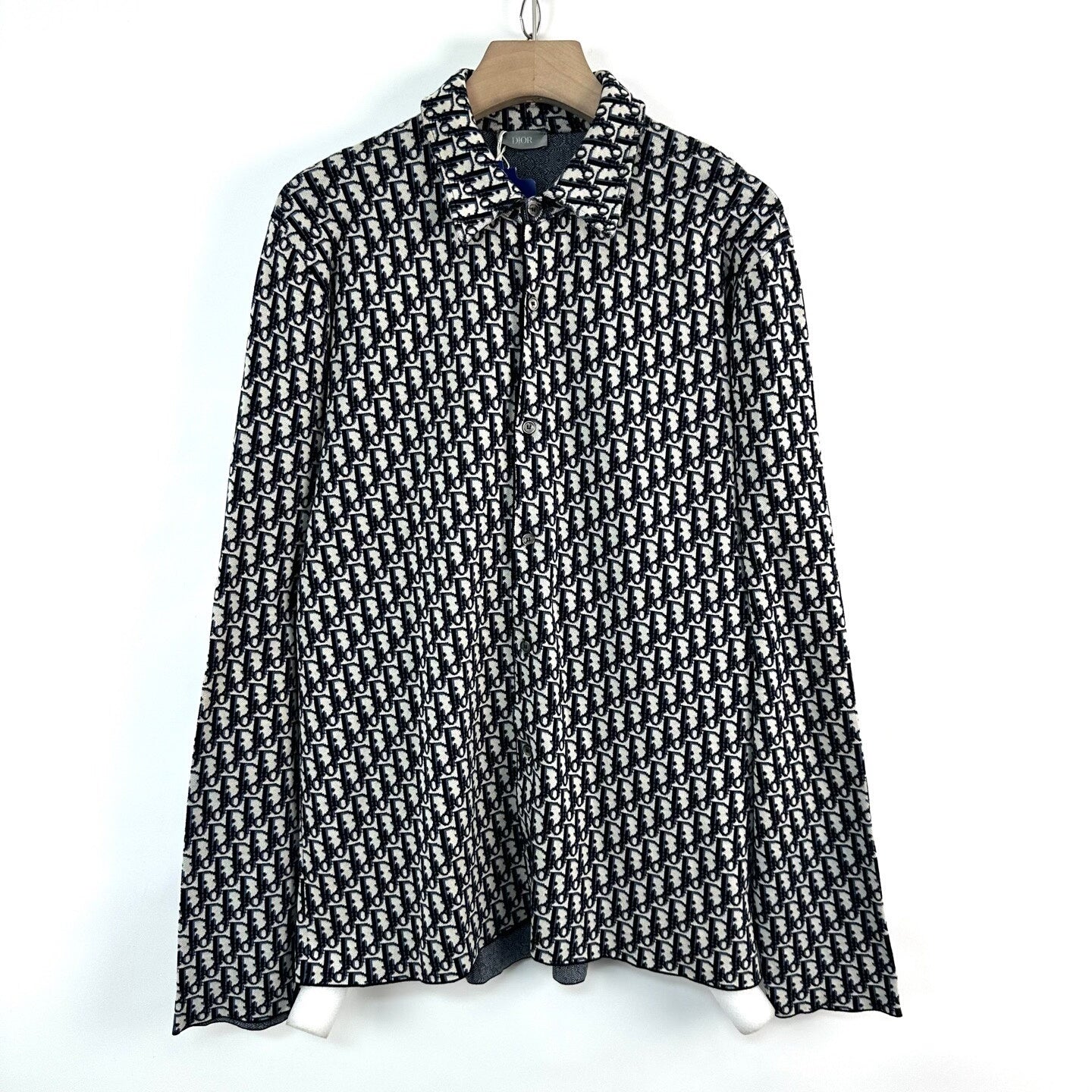 Dior Black White Knit All-over Print Shirt