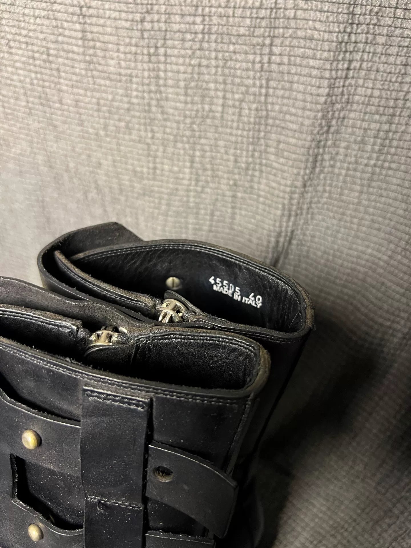 rick owens high-top leather military boots