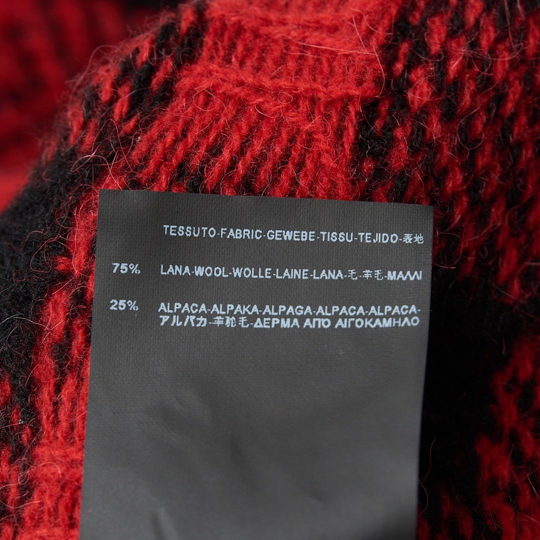 Saint Laurent Men's Checkered Knit Sweater