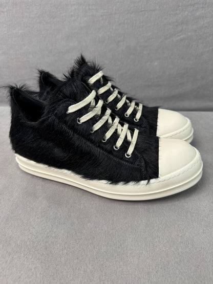 Rick Owens Horsehair High-Top Black White