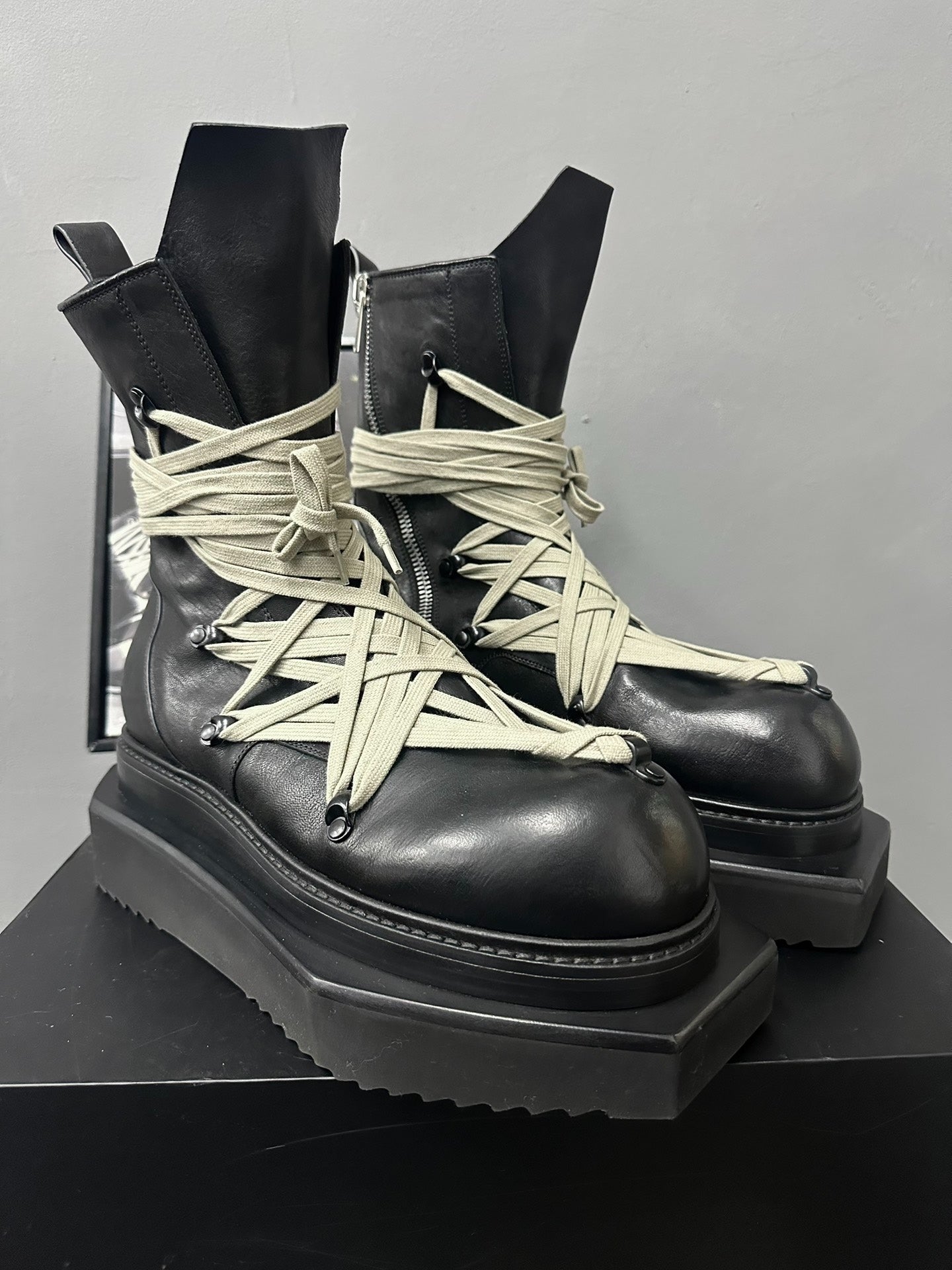 Rick Owens 25FW High Strap Thick Boots