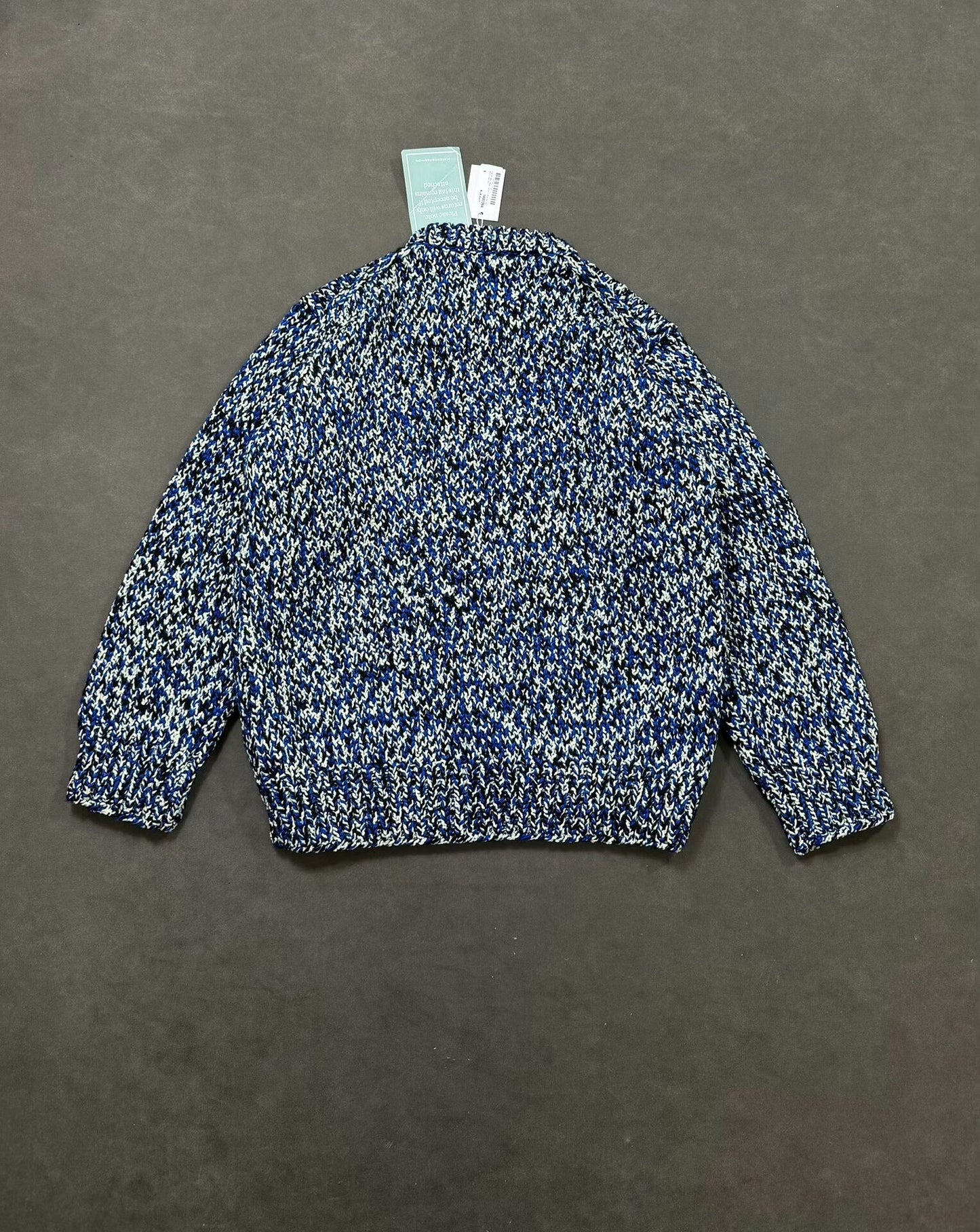 maison margiela blue snowflake knit sweater