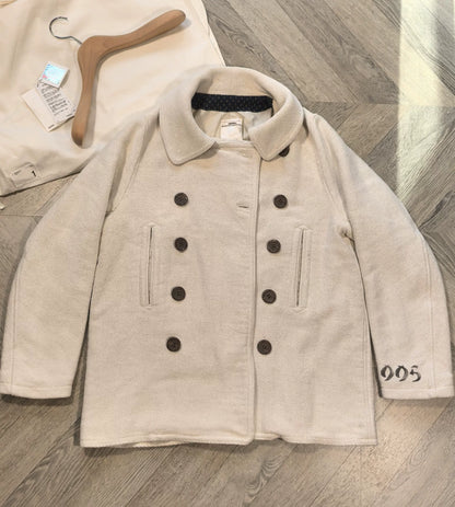 visvim lieutenant coat in ivory color