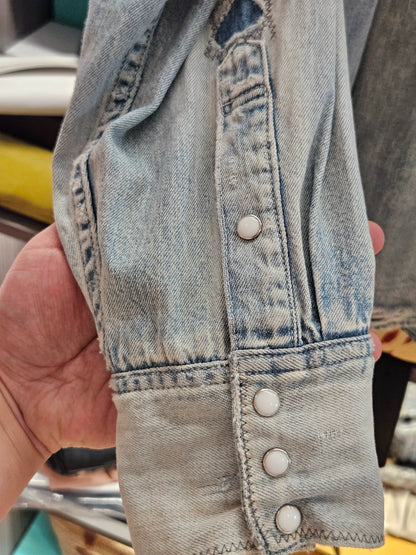 Visvim Light Blue Distressed Denim Shirt