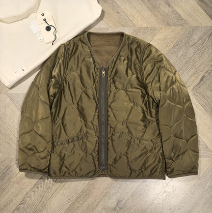 visvim iris liner jacket in olive green