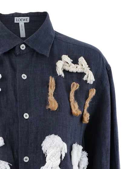 LOEWE Denim Long Coat with Charms