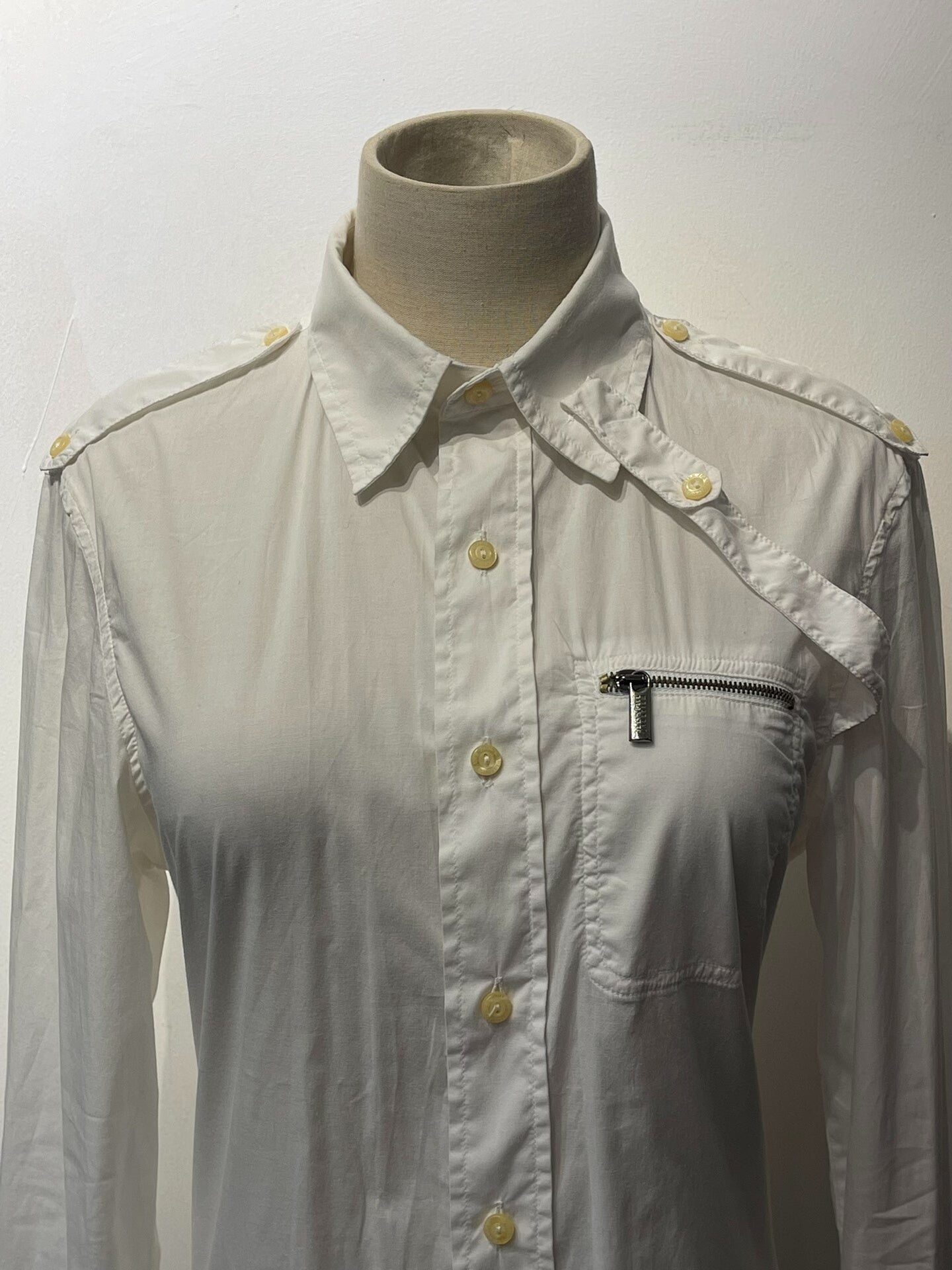 Jean Paul Gaultier Military Style White Shirt
