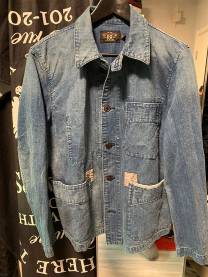 rrl classic denim work jacket size small