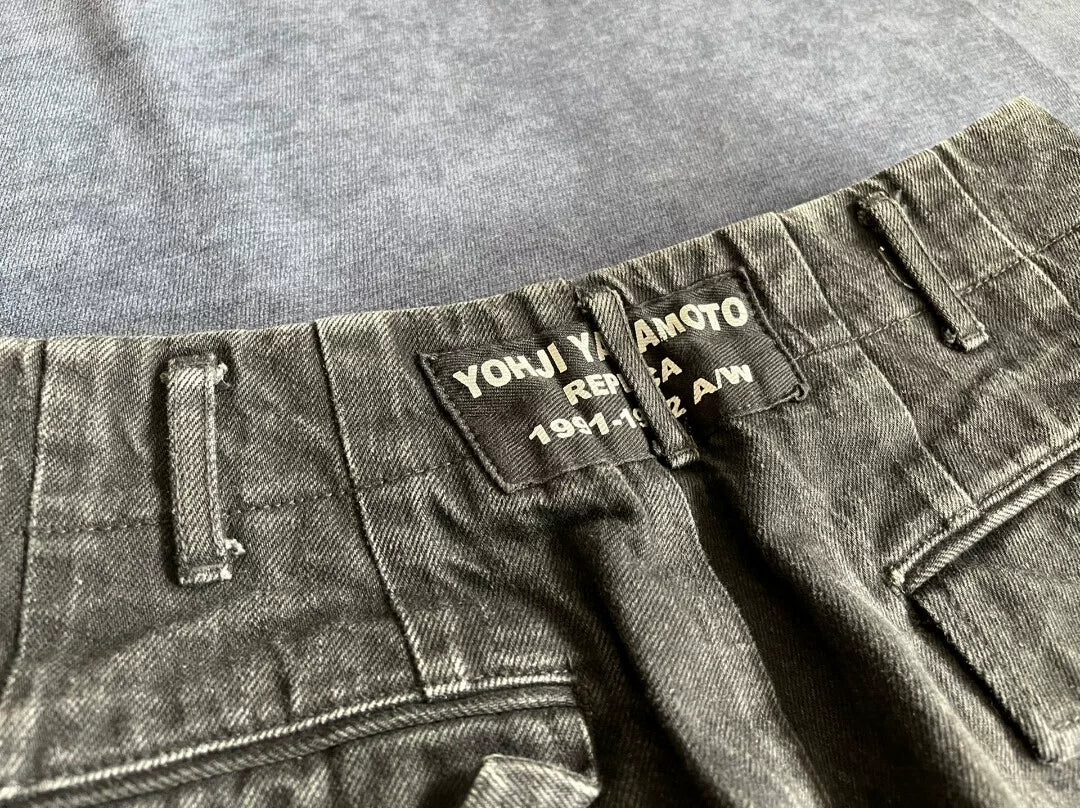 Yohji Yamamoto Washed Embroidered Harem Jeans