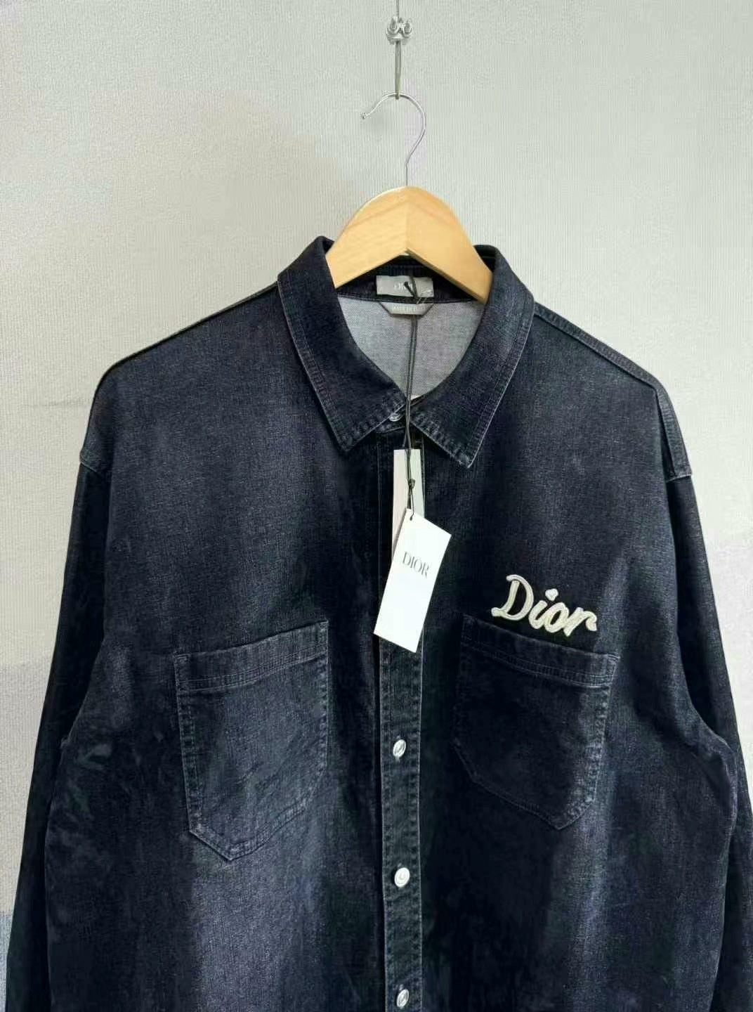 Dior Deep Blue Corduroy Work Shirt Size 43