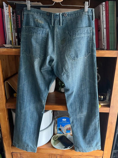 RRL Double RL Washed Distressed Suspender Work Pants