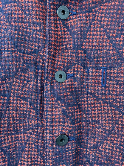 issey miyake men red brown patterned jacket